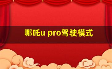 哪吒u pro驾驶模式